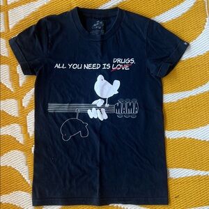 Black Graphic MamaTee with Love and Bird Design -All you need is love